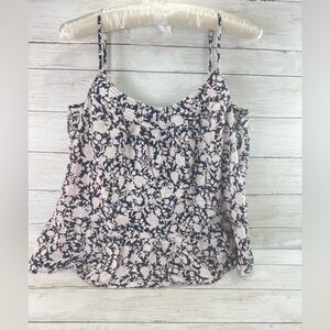 J.Crew Small S Navy Blue Pink Floral halter Tank Top Shirt blouse